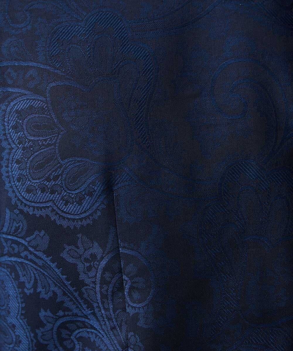 MNBDV16270 MICHEL KLEIN HOMME(ミッシェルクラン オム) 《日本製》ペイズリー柄ジャガードシャツ ネイビー