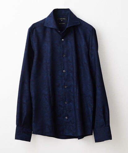 MNBDV16270 MICHEL KLEIN HOMME 《日本製》ペイズリー柄ジャガードシャツ