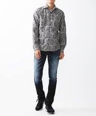 MNBDV16270 MICHEL KLEIN HOMME(ミッシェルクラン オム) 《日本製》ペイズリー柄ジャガードシャツ グレー