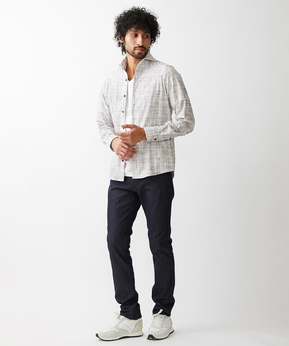 MNBDV50250 MICHEL KLEIN HOMME(ミッシェルクラン オム) 《日本製》プリントジャージシャツ ベージュ