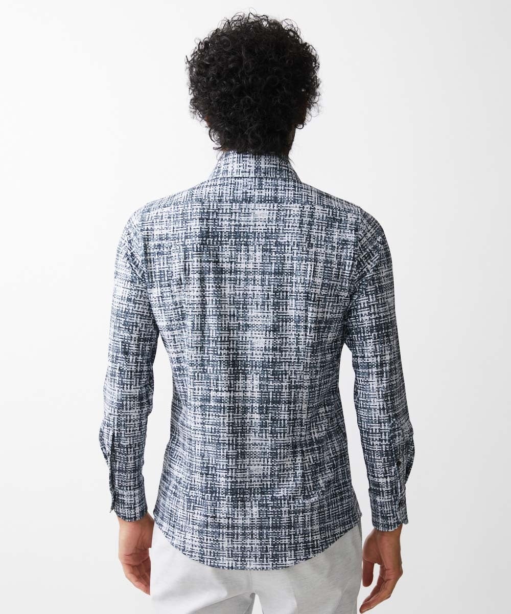 MNBDV50250 MICHEL KLEIN HOMME(ミッシェルクラン オム) 《日本製》プリントジャージシャツ ブラック