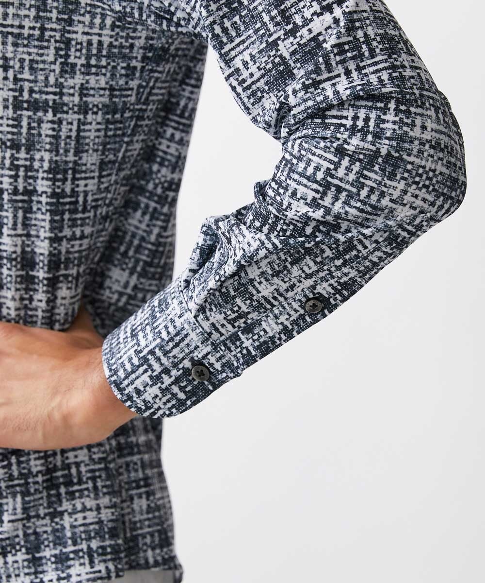 MNBDV50250 MICHEL KLEIN HOMME(ミッシェルクラン オム) 《日本製》プリントジャージシャツ ブラック