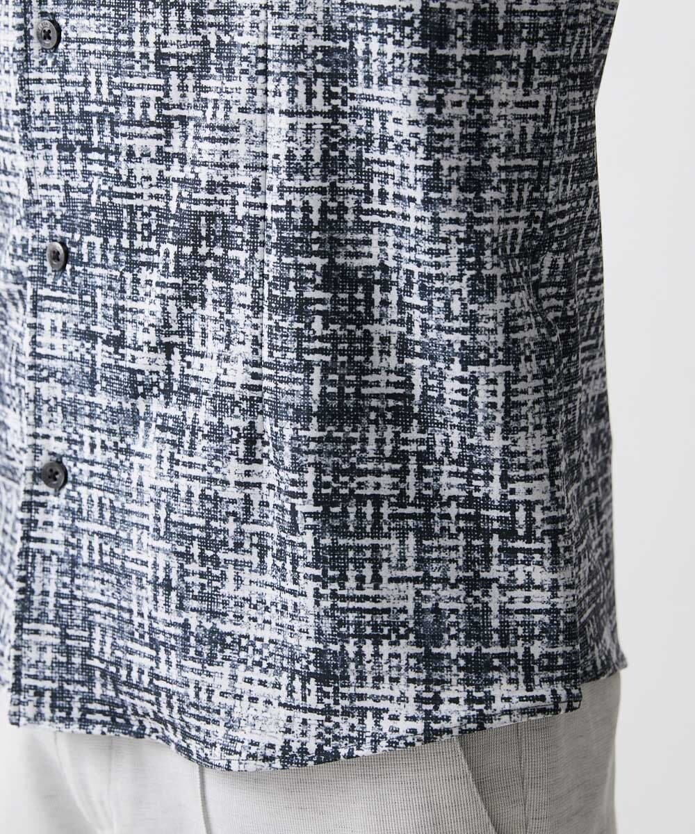 MNBDV50250 MICHEL KLEIN HOMME(ミッシェルクラン オム) 《日本製》プリントジャージシャツ ブラック