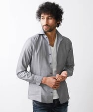 MNBDV51250 MICHEL KLEIN HOMME(ミッシェルクラン オム) 《日本製》エレガントジャガードシャツ グレー(92)