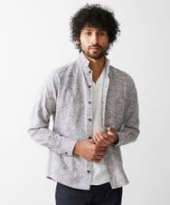MNBDV52230 MICHEL KLEIN HOMME(ミッシェルクラン オム) ペイズリー柄ジャガードシャツ グレー