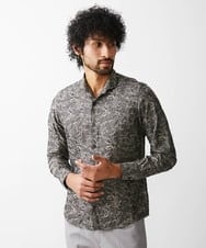 MNBDV52230 MICHEL KLEIN HOMME(ミッシェルクラン オム) ペイズリー柄ジャガードシャツ ダークグレー