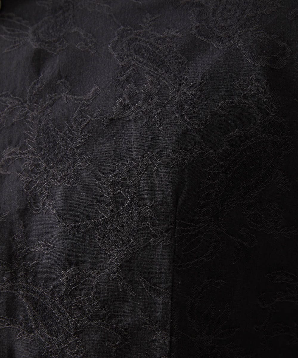 MNBDV52230 MICHEL KLEIN HOMME(ミッシェルクラン オム) ペイズリー柄ジャガードシャツ ブラック