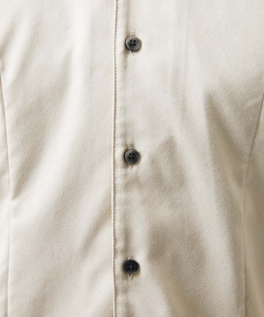 MNBGC37230 MICHEL KLEIN HOMME(ミッシェルクラン オム) スエードストレッチ長袖シャツ オフホワイト