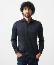 MNBGC37230 MICHEL KLEIN HOMME(ミッシェルクラン オム) スエードストレッチ長袖シャツ ブラック