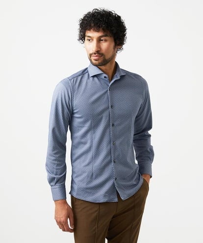 MNBGC51210 MICHEL KLEIN HOMME 《日本製》ジャガード柄長袖シャツ