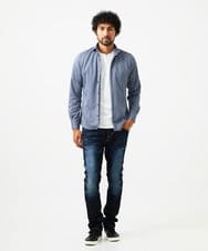 MNBGC51210 MICHEL KLEIN HOMME(ミッシェルクラン オム) 《日本製》ジャガード柄長袖シャツ ブルー