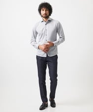 MNBGC51210 MICHEL KLEIN HOMME(ミッシェルクラン オム) 《日本製》ジャガード柄長袖シャツ ライトグレー