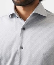MNBGC51210 MICHEL KLEIN HOMME(ミッシェルクラン オム) 《日本製》ジャガード柄長袖シャツ ライトグレー
