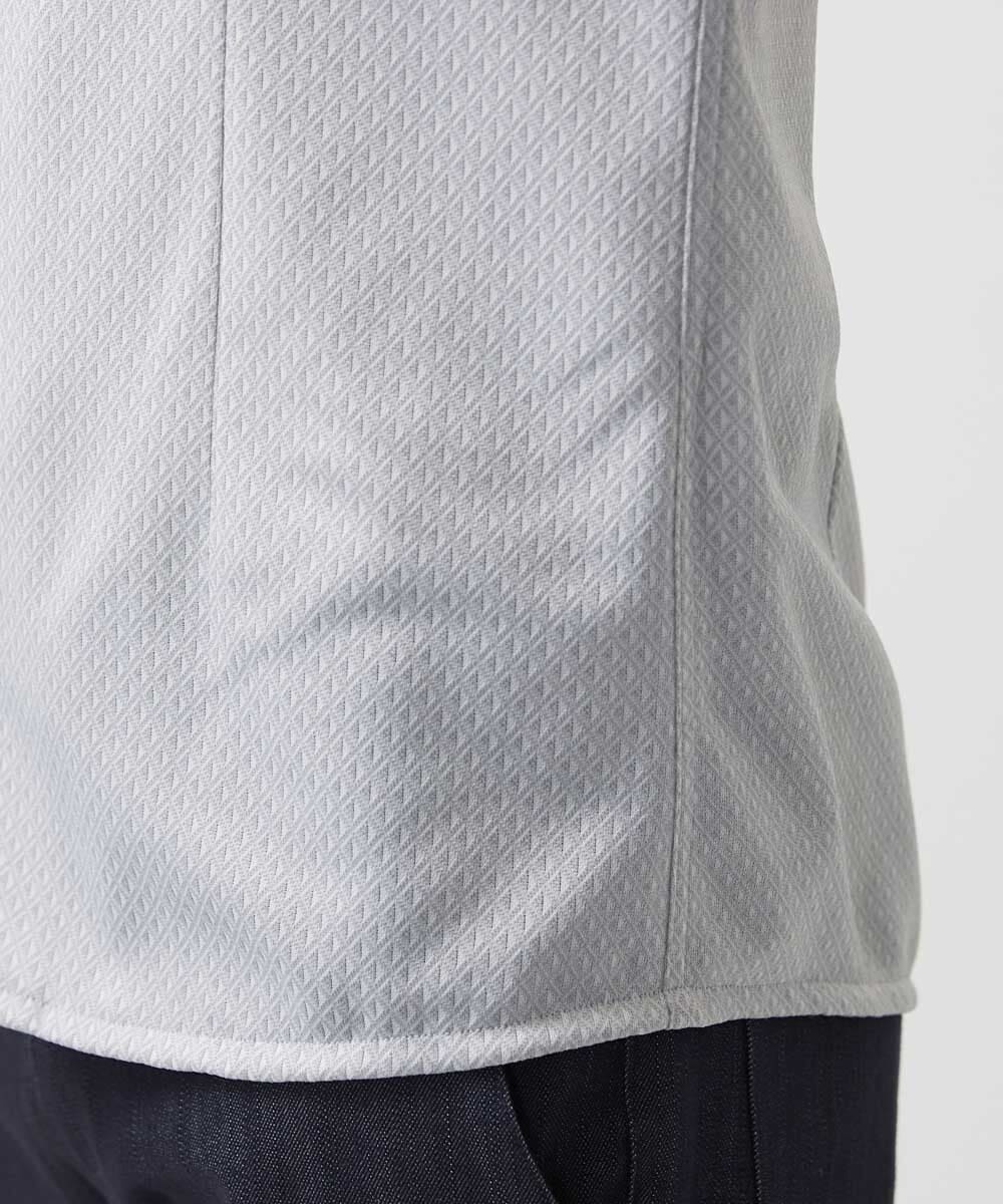MNBGC51210 MICHEL KLEIN HOMME(ミッシェルクラン オム) 《日本製》ジャガード柄長袖シャツ ライトグレー