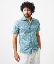 MNBGC57270 MICHEL KLEIN HOMME(ミッシェルクラン オム) 《日本製》フラワー柄半袖シャツ ブルー