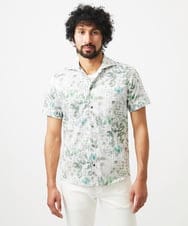 MNBGC57270 MICHEL KLEIN HOMME(ミッシェルクラン オム) 《日本製》フラワー柄半袖シャツ ホワイト