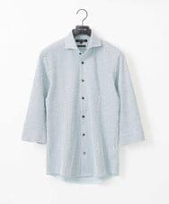 MNBGC60200 MICHEL KLEIN HOMME(ミッシェルクラン オム) 《日本製》ストレッチラッセル七分袖シャツ エメラルドグリーン