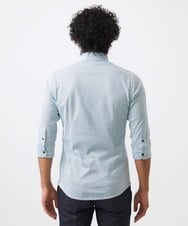 MNBGC60200 MICHEL KLEIN HOMME(ミッシェルクラン オム) 《日本製》ストレッチラッセル七分袖シャツ エメラルドグリーン