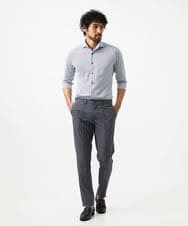 MNBGC60200 MICHEL KLEIN HOMME(ミッシェルクラン オム) 《日本製》ストレッチラッセル七分袖シャツ ライトブルー
