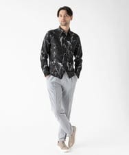 MNBGD51290 MICHEL KLEIN HOMME(ミッシェルクラン オム) スモーク柄長袖シャツ ブラック