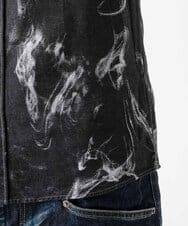 MNBGD51290 MICHEL KLEIN HOMME(ミッシェルクラン オム) スモーク柄長袖シャツ ブラック