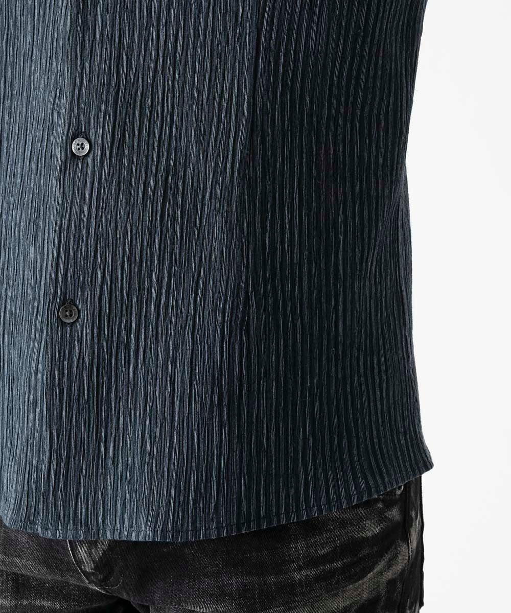 MNBGD52250 MICHEL KLEIN HOMME(ミッシェルクラン オム) ジャージストライプ長袖シャツ ネイビー