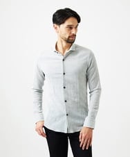 MNBGD52250 MICHEL KLEIN HOMME(ミッシェルクラン オム) ジャージストライプ長袖シャツ ホワイト