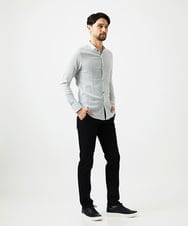 MNBGD52250 MICHEL KLEIN HOMME(ミッシェルクラン オム) ジャージストライプ長袖シャツ ホワイト