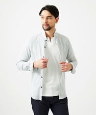 MNBGD52250 MICHEL KLEIN HOMME(ミッシェルクラン オム) ジャージストライプ長袖シャツ ホワイト