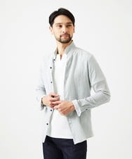 MNBGD52250 MICHEL KLEIN HOMME(ミッシェルクラン オム) ジャージストライプ長袖シャツ ホワイト