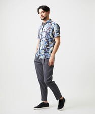 MNBGD58270 MICHEL KLEIN HOMME(ミッシェルクラン オム) 《日本製》総柄半袖シャツ ライトブルー