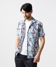 MNBGD58270 MICHEL KLEIN HOMME(ミッシェルクラン オム) 《日本製》総柄半袖シャツ ライトブルー