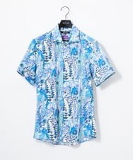 MNBGD58270 MICHEL KLEIN HOMME(ミッシェルクラン オム) 《日本製》総柄半袖シャツ ブルー