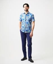 MNBGD58270 MICHEL KLEIN HOMME(ミッシェルクラン オム) 《日本製》総柄半袖シャツ ブルー