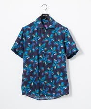 MNBGD58270 MICHEL KLEIN HOMME(ミッシェルクラン オム) 《日本製》総柄半袖シャツ ネイビー