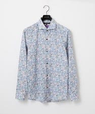 MNBGD60290 MICHEL KLEIN HOMME(ミッシェルクラン オム) 《日本製》総柄長袖シャツ ライトブルー