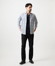 MNBGD60290 MICHEL KLEIN HOMME(ミッシェルクラン オム) 《日本製》総柄長袖シャツ ライトブルー