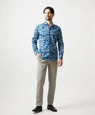 MNBGD60290 MICHEL KLEIN HOMME(ミッシェルクラン オム) 《日本製》総柄長袖シャツ ブルー