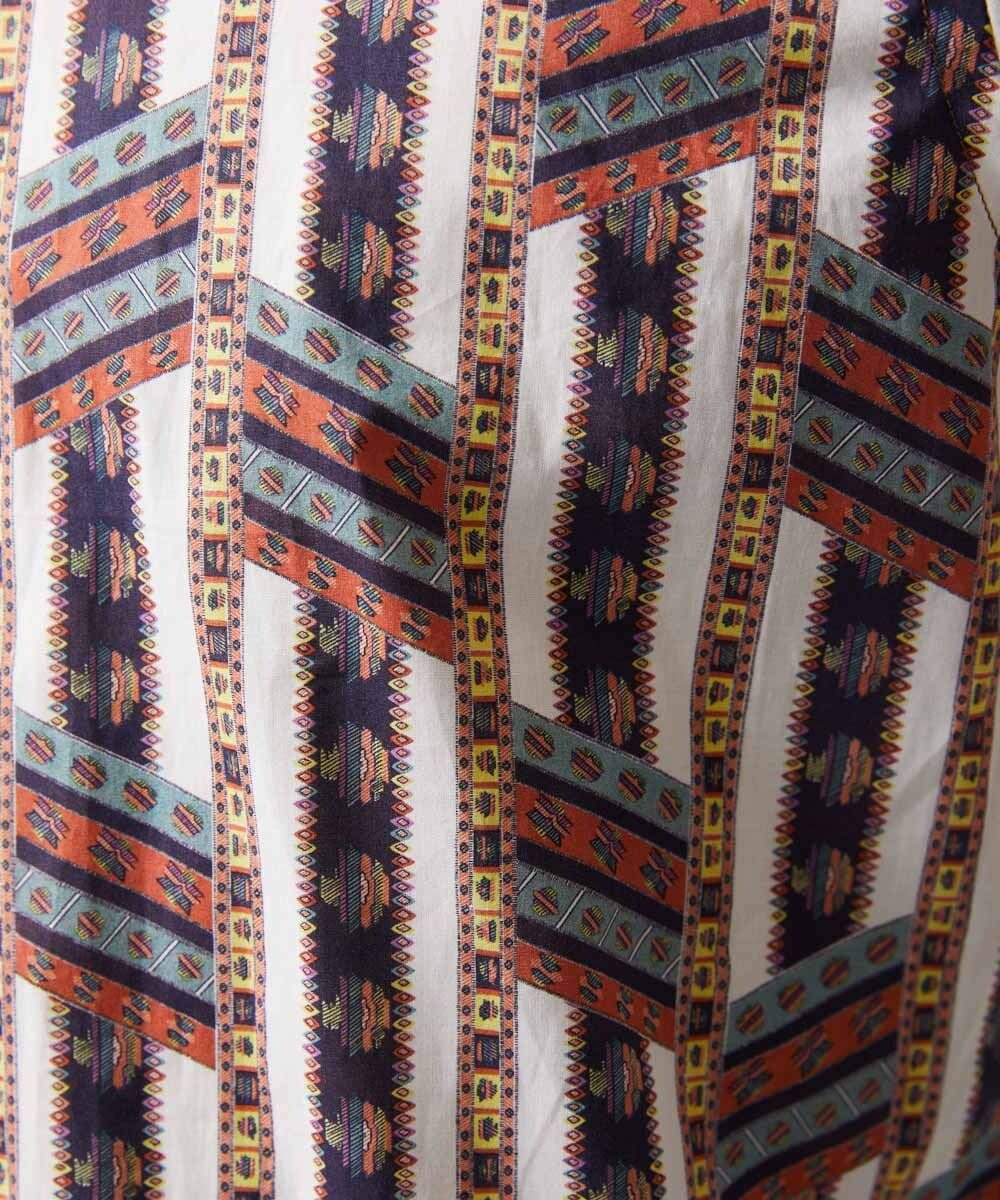 MNBGD60290 MICHEL KLEIN HOMME(ミッシェルクラン オム) 《日本製》総柄長袖シャツ ベージュ