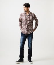 MNBGD60290 MICHEL KLEIN HOMME(ミッシェルクラン オム) 《日本製》総柄長袖シャツ ベージュ