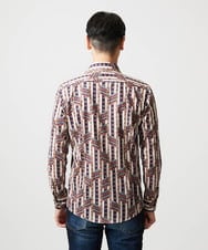 MNBGD60290 MICHEL KLEIN HOMME(ミッシェルクラン オム) 《日本製》総柄長袖シャツ ベージュ