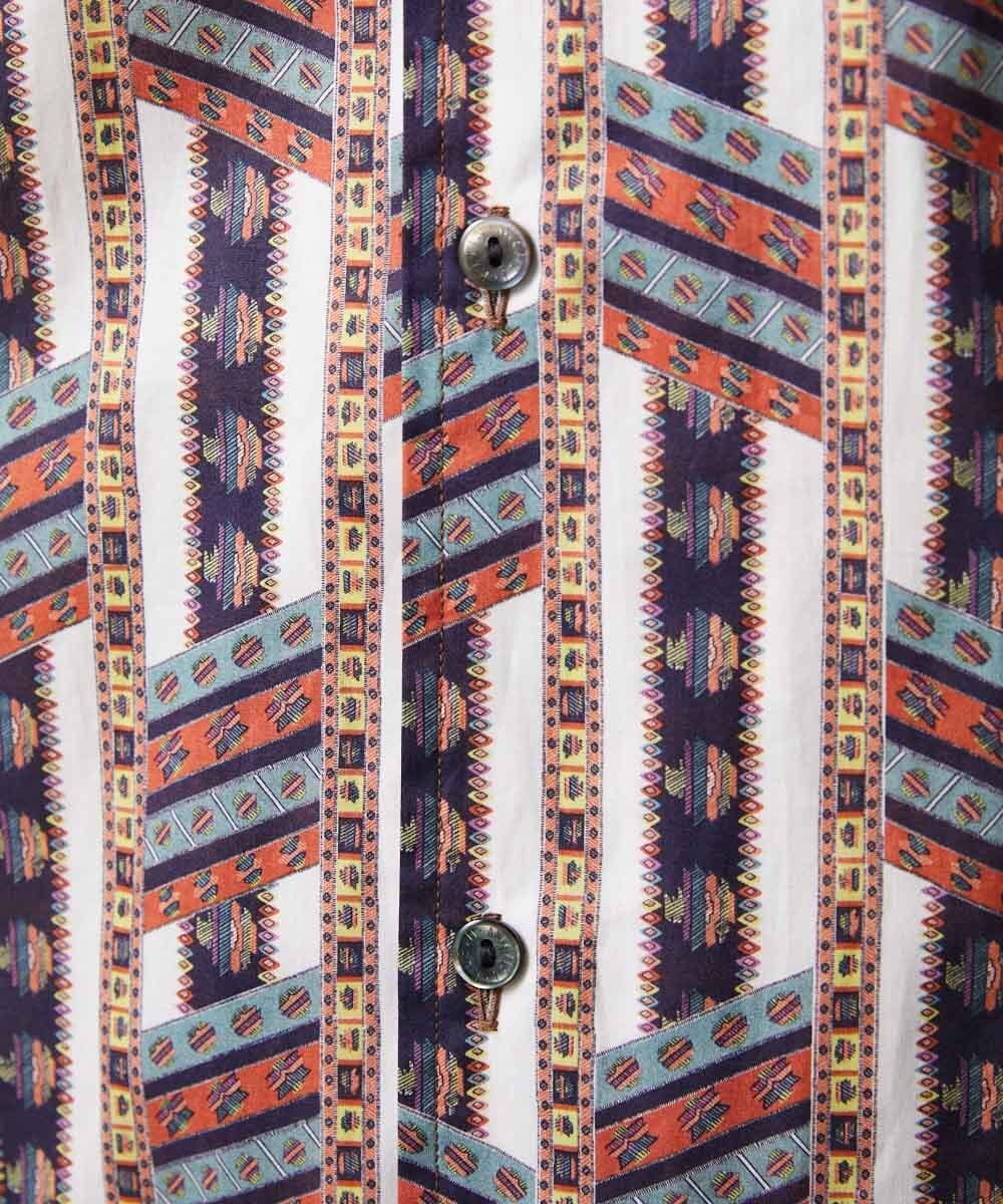 MNBGD60290 MICHEL KLEIN HOMME(ミッシェルクラン オム) 《日本製》総柄長袖シャツ ベージュ