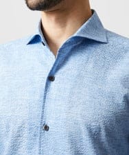 MNBGF53230 MICHEL KLEIN HOMME(ミッシェルクラン オム) コットンウェーブ長袖シャツ ライトブルー