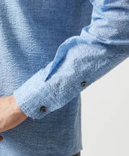 MNBGF53230 MICHEL KLEIN HOMME(ミッシェルクラン オム) コットンウェーブ長袖シャツ ライトブルー