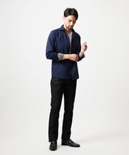 MNBGF53230 MICHEL KLEIN HOMME(ミッシェルクラン オム) コットンウェーブ長袖シャツ ネイビー