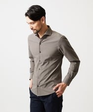 MNBGF56210 MICHEL KLEIN HOMME(ミッシェルクラン オム) ストレッチサッカー長袖シャツ ベージュ