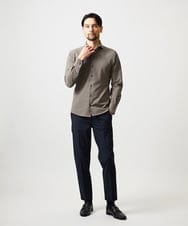 MNBGF56210 MICHEL KLEIN HOMME(ミッシェルクラン オム) ストレッチサッカー長袖シャツ ベージュ