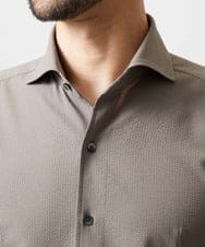 MNBGF56210 MICHEL KLEIN HOMME(ミッシェルクラン オム) ストレッチサッカー長袖シャツ ベージュ