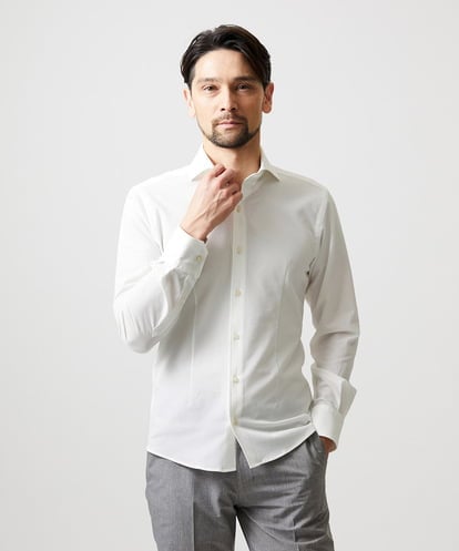 MNBGF56210 MICHEL KLEIN HOMME ストレッチサッカー長袖シャツ