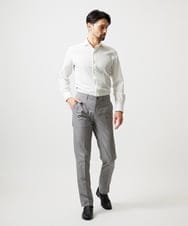 MNBGF56210 MICHEL KLEIN HOMME(ミッシェルクラン オム) ストレッチサッカー長袖シャツ ホワイト